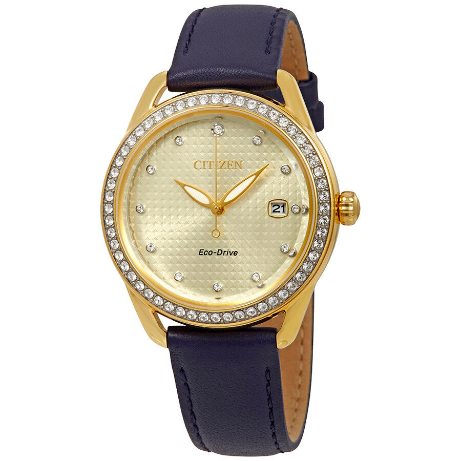Citizen LTR Crystal Champagne Dial Ladies Watch FE6112-09P - Dawson Watches