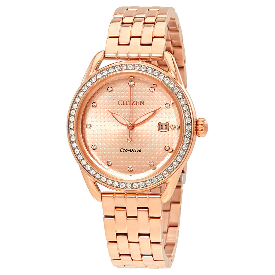 Citizen LTR Crystal Rose Dial Rose Gold-tone Ladies Watch FE6113-57X - Dawson Watches