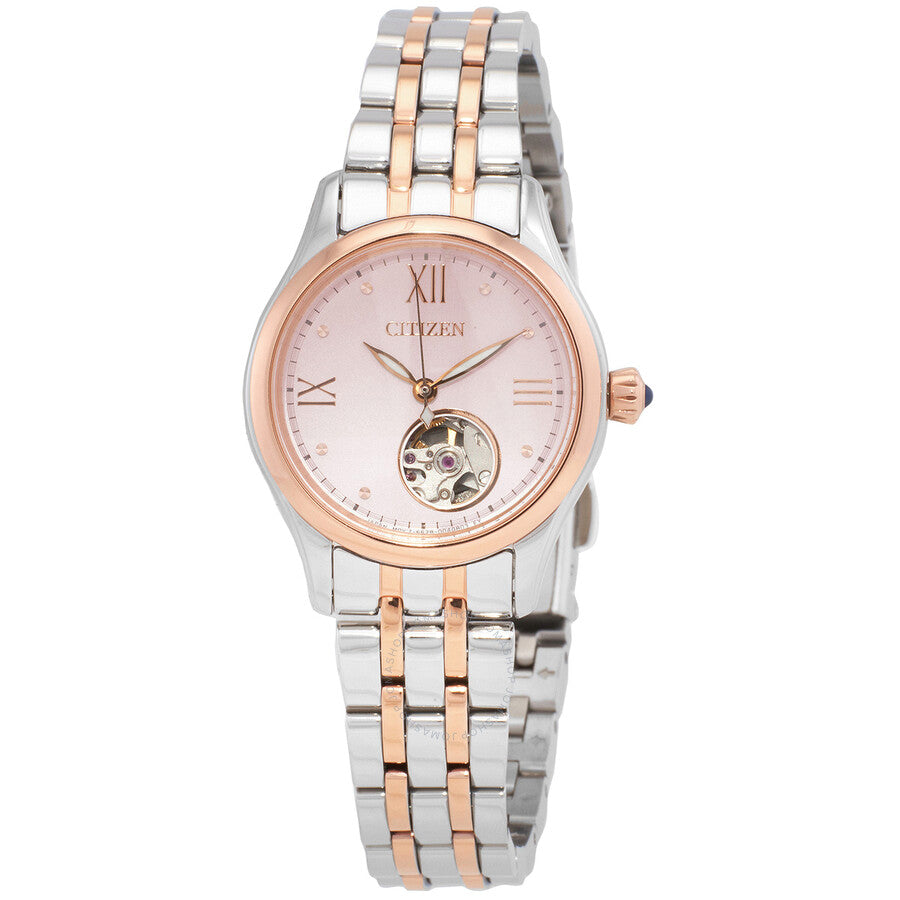 Citizen Luna Automatic Pink Dial Two-Tone Ladies Watch PR1044-87X - Dawson Watches