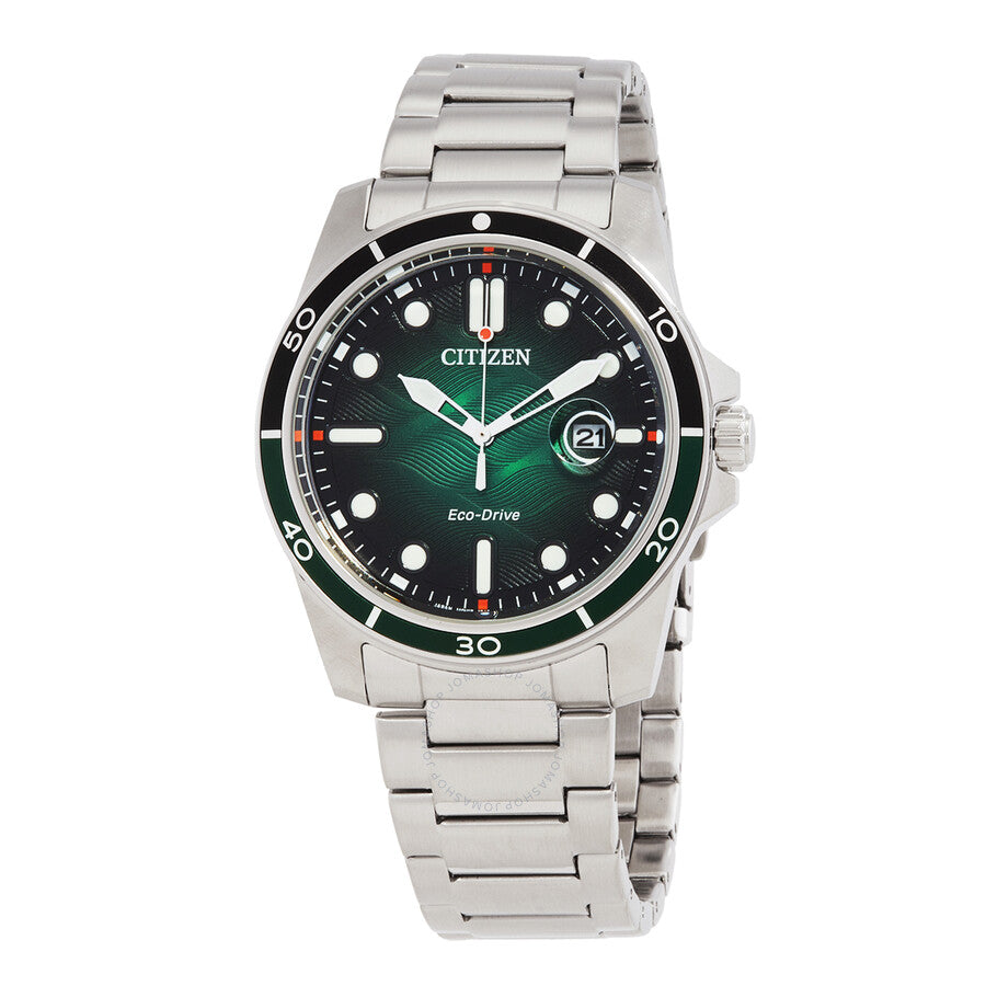 Citizen Marine 1810 Eco-Drive Green Dial Men's Watch AW1811-82X - Dawson Watches