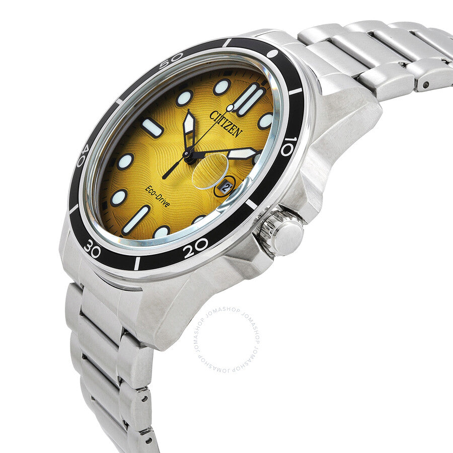 Citizen Marine 1810 Eco-Drive Yellow Dial Men's Watch AW1816-89X - Dawson Watches #2