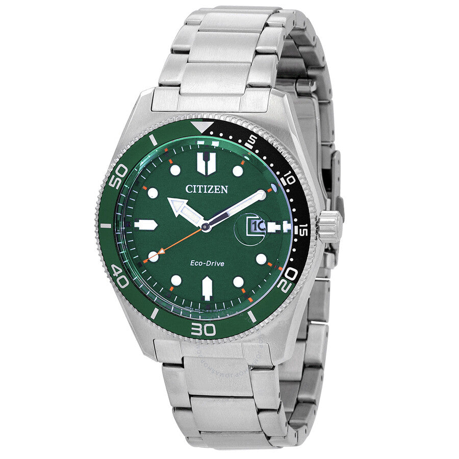 Citizen Marine Eco-Drive Green Dial Men's Watch AW1768-80X - Dawson Watches
