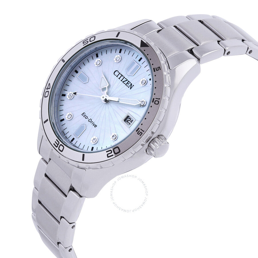 Citizen Marine Lady Eco-Drive Crystal  Mother of Pearl Dial Watch FE6170-88D - Dawson Watches #2