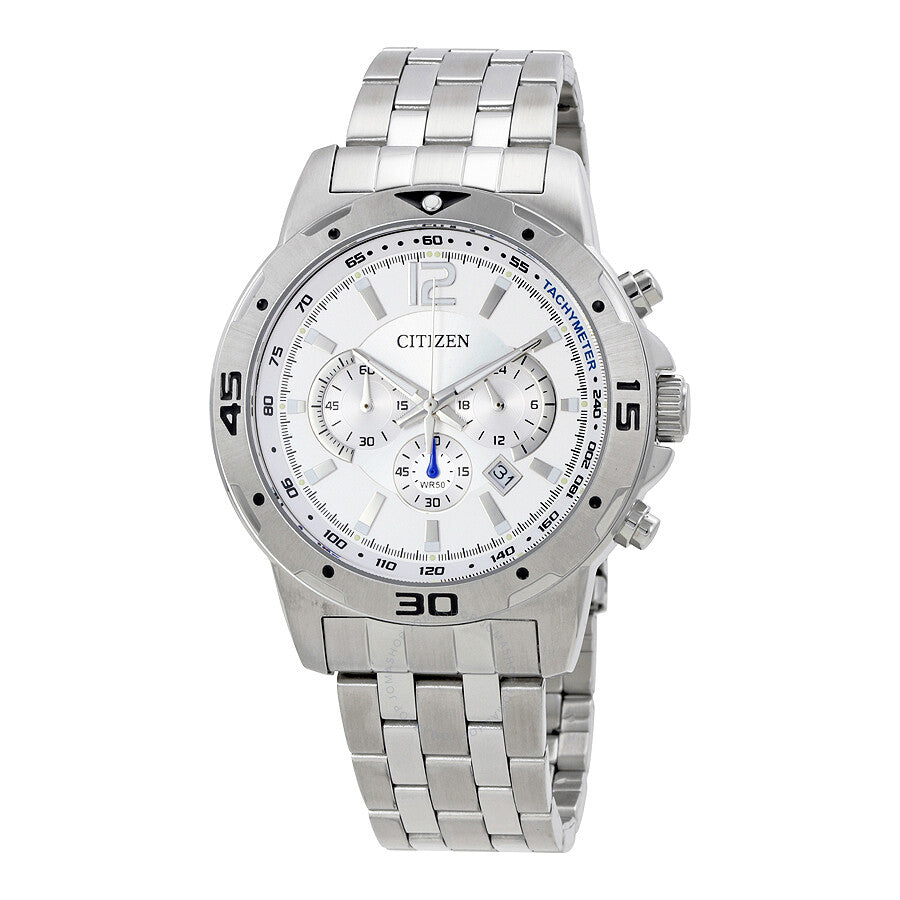Citizen Chronograph Silver Dial Stainless Steel Men's Watch AN8100-54A - Dawson Watches
