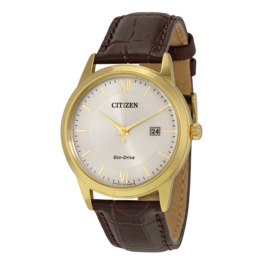 Citizen Men's Straps Eco-Drive Ivory White Dial Watch AW1232-04A - Dawson Watches