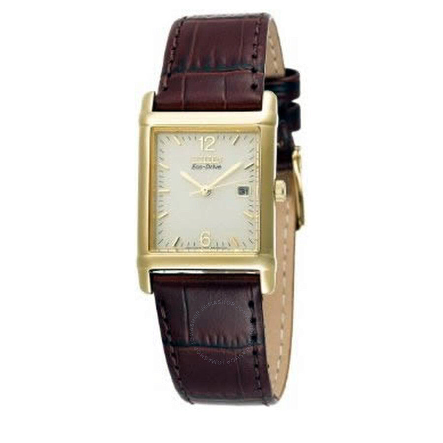 Citizen Men's Eco-Drive 180 Gold-Tone Leather Watch BW0072-07P - Dawson Watches