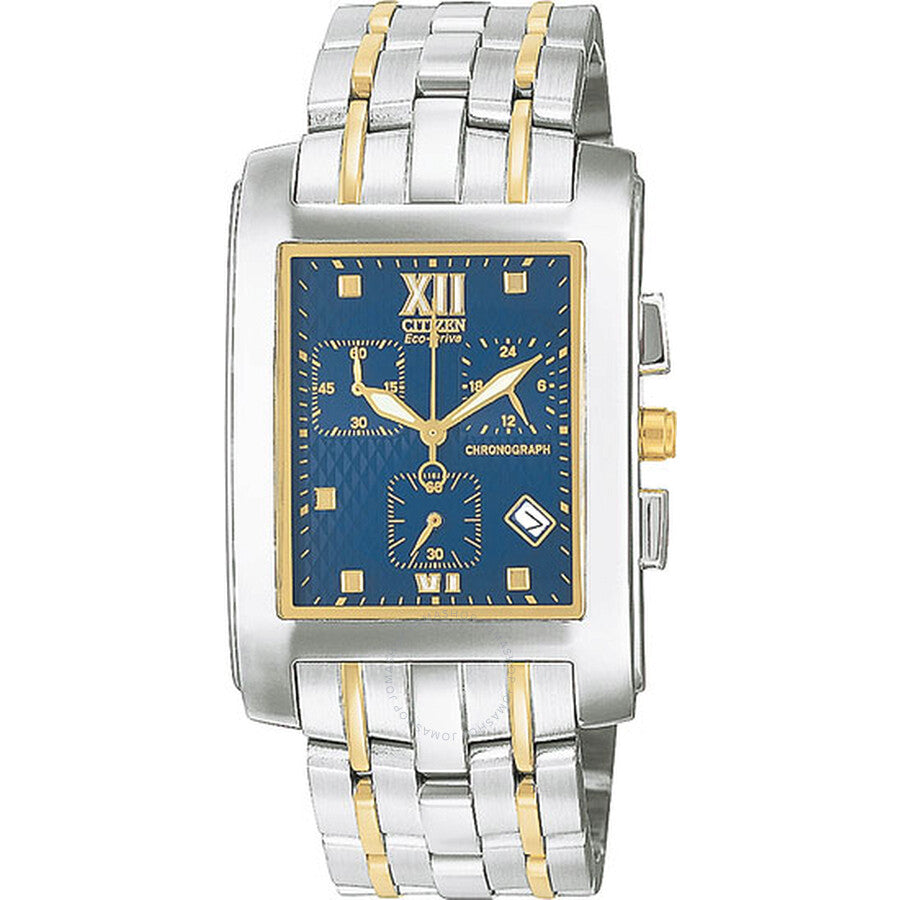 Citizen Men's Two-Tone Palidoro Chronograph Blue Watch AT0014-51L - Dawson Watches