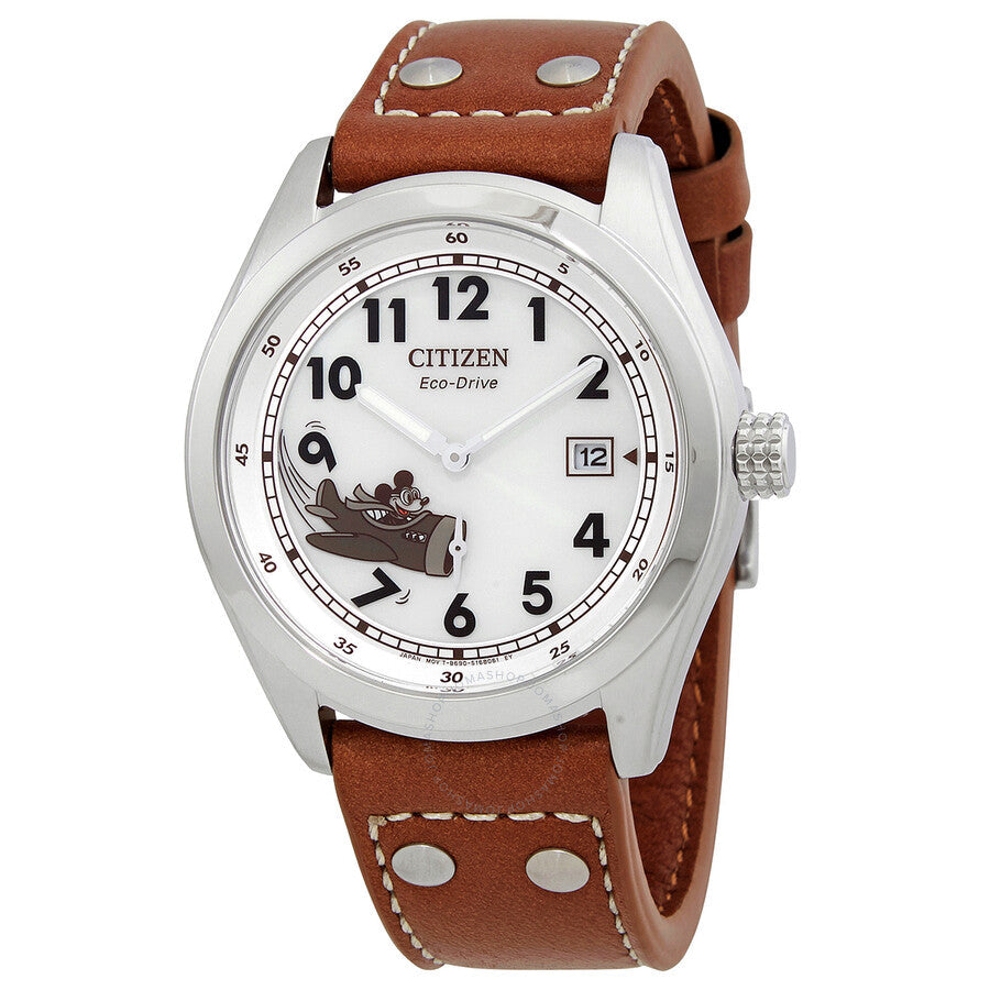 Citizen Mickey Aviator Ivory Dial Men's Watch BV1088-08W - The Watches Men & Co