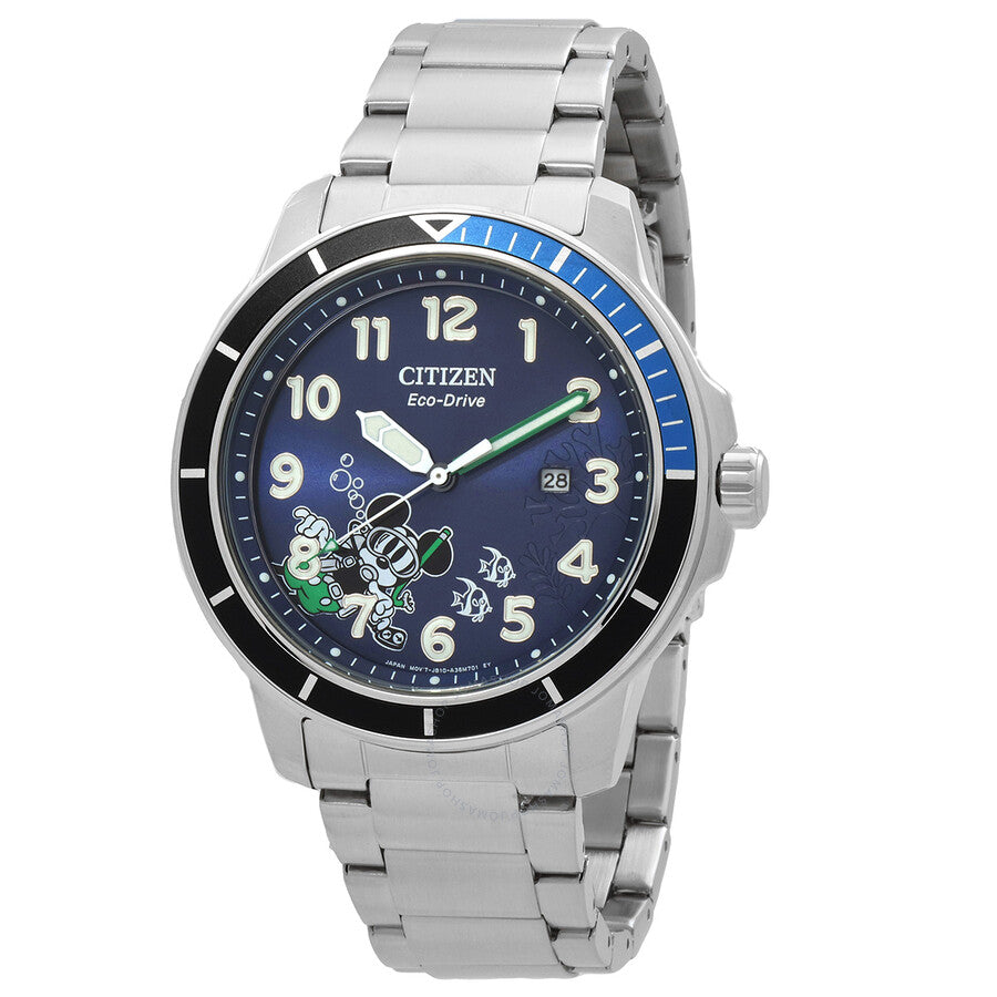 Citizen Mickey Water Sport Eco-Drive Blue Dial Men's Watch AW1529-81W - Dawson Watches