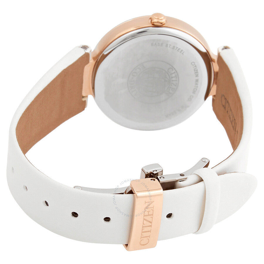 Citizen Mother of Pearl Dial White Satin Ladies Watch EM0853-22D - Dawson Watches #3