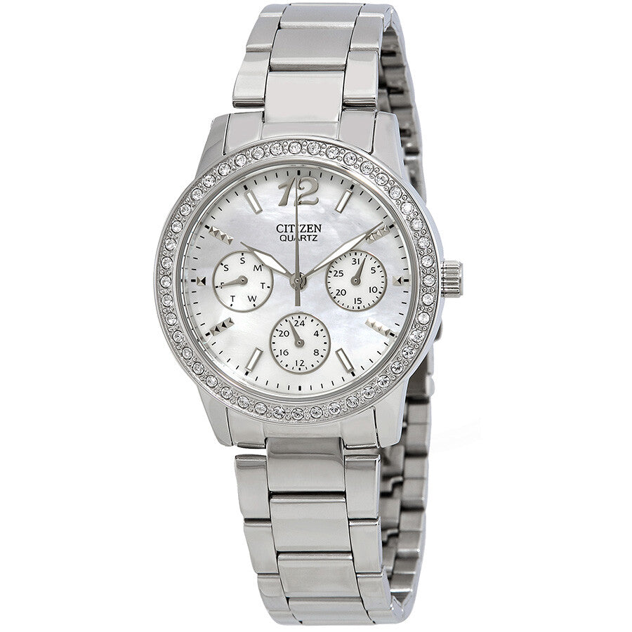 Citizen Mother of Pearl Dial Swarovski Crystals Ladies Watch ED8090-53D - Dawson Watches