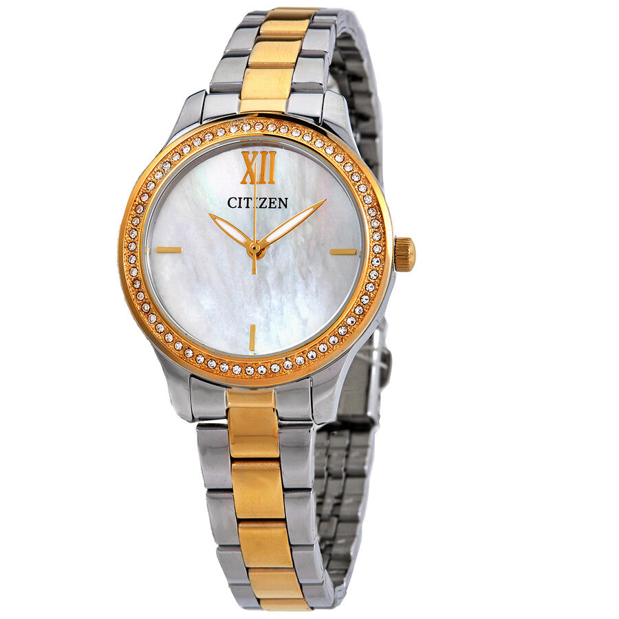 Citizen Mother of Pearl Dial Two-tone Ladies Watch EL3084-50D - Dawson Watches