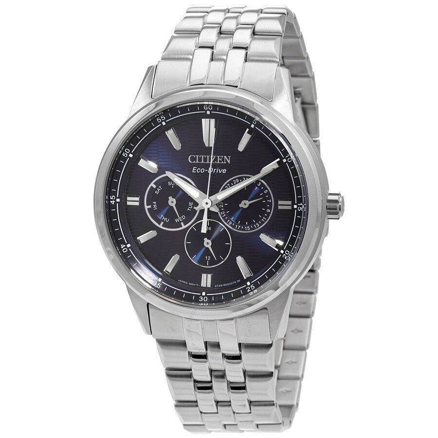 Citizen Multi-function Blue Dial Stainless Steel Men's Watch BU2071-87L - Dawson Watches