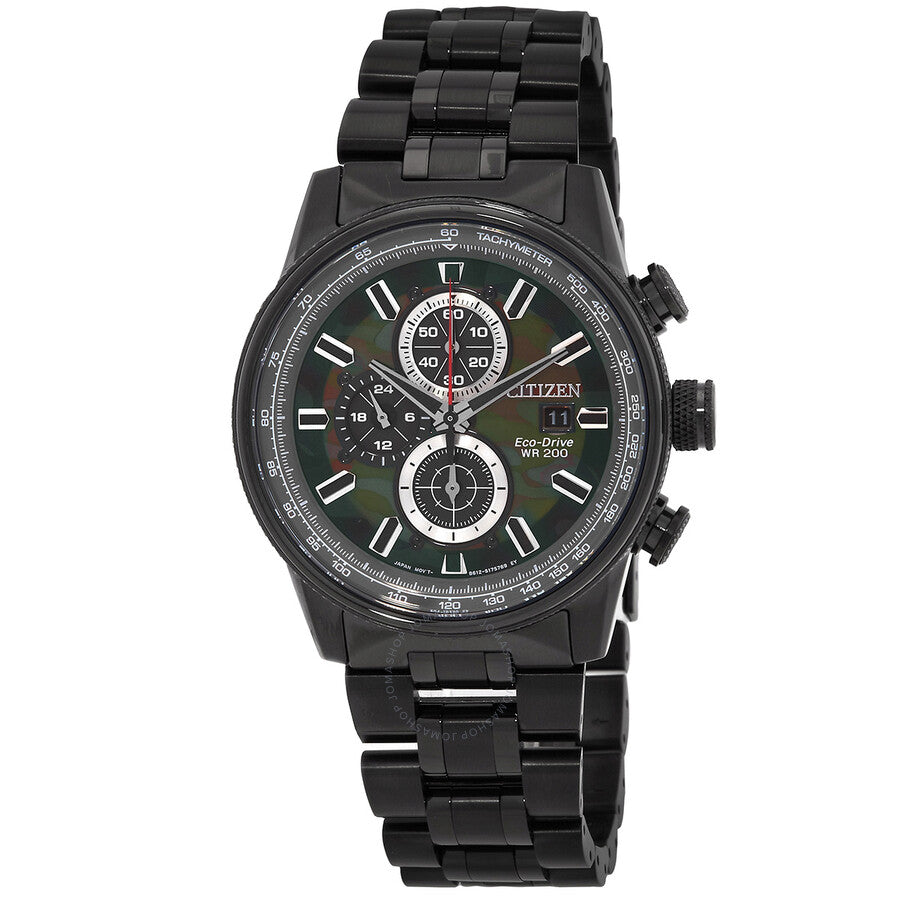 Citizen Nighthawk Chronograph Green Camo Dial Men's Watch CA0805-53X - Dawson Watches