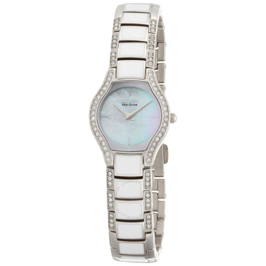 Citizen Normandie Mother of Pearl Stainless Steel and Resin Ladies Watch EW9870- - Dawson Watches