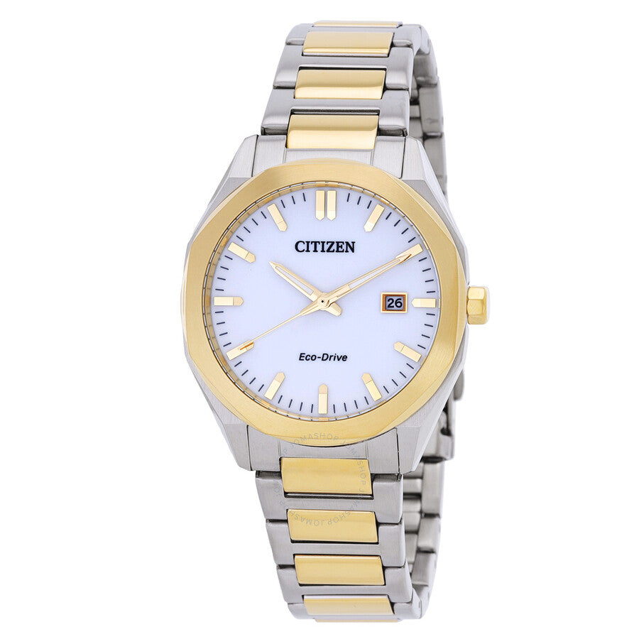 Citizen Octangle Eco-Drive White Dial Two-Tone Men's Watch BM7624-82A - Dawson Watches