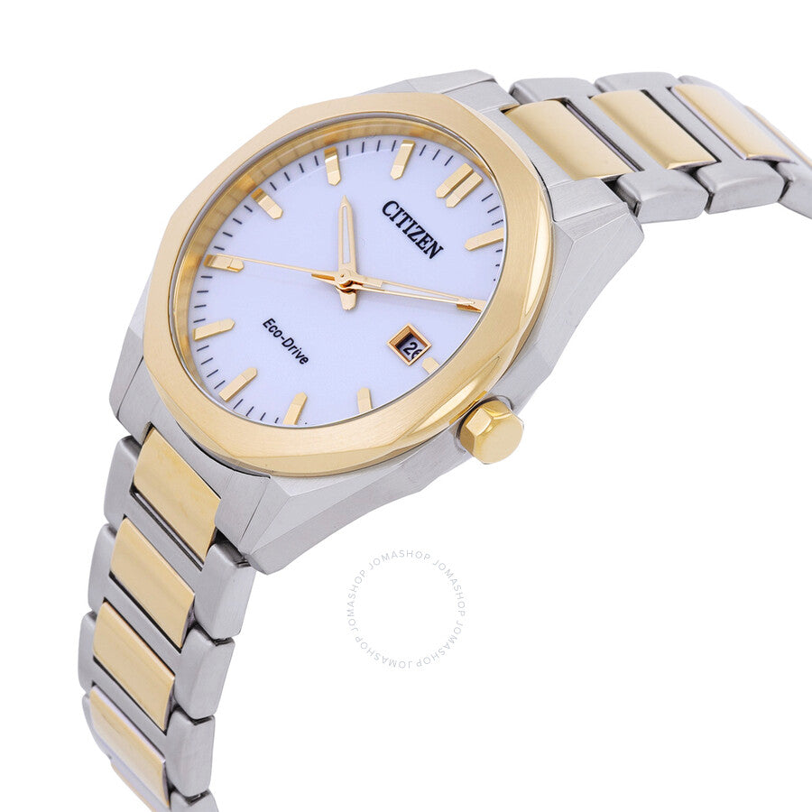 Citizen Octangle Eco-Drive White Dial Two-Tone Men's Watch BM7624-82A - Dawson Watches #2