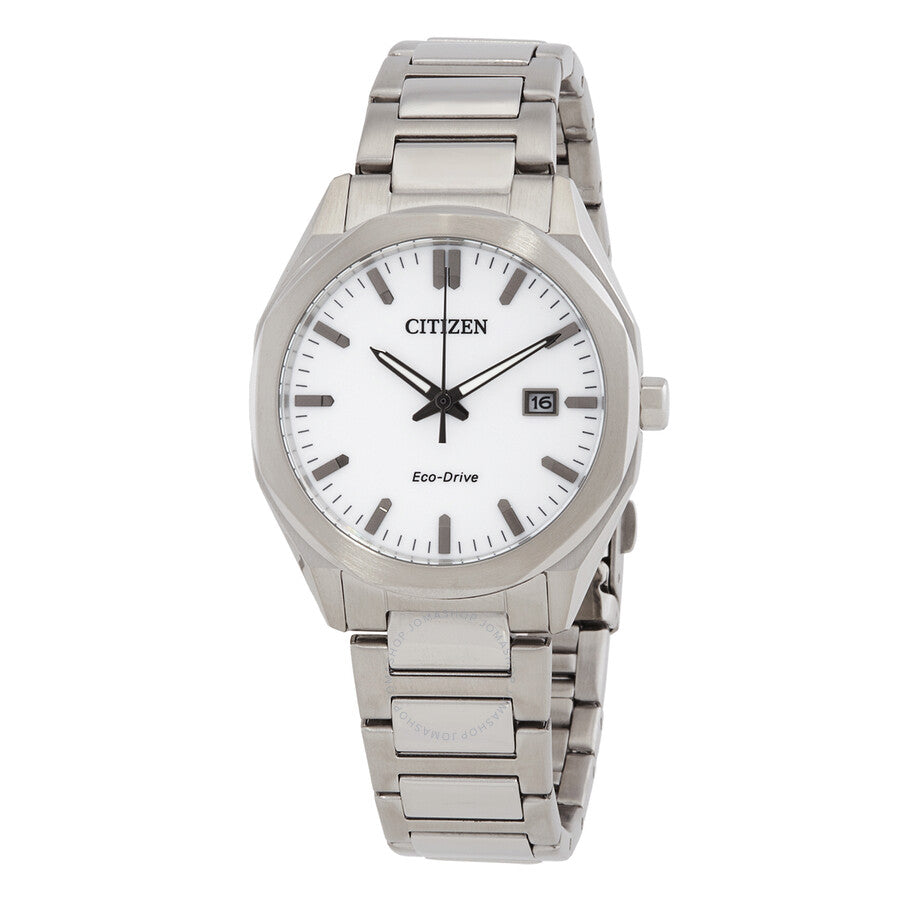 Citizen Octangle Eco-Drive White Dial Unisex Watch BM7620-83A - Dawson Watches