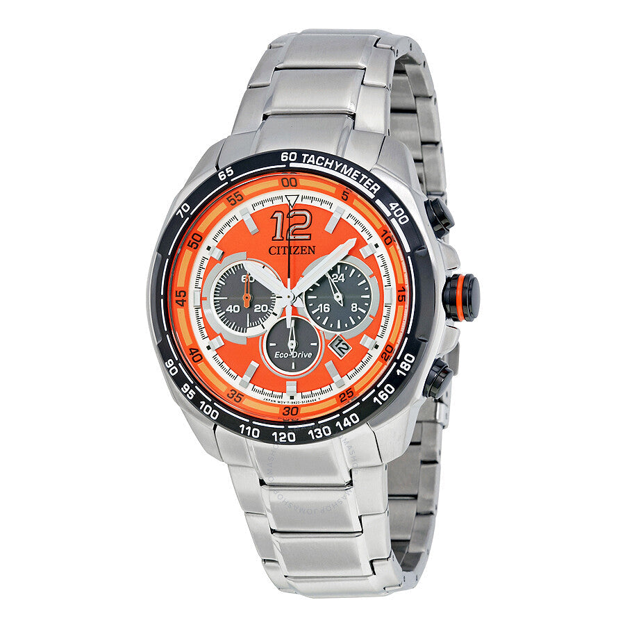 Citizen Eco-Drive Orange Dial Men's Chronograph Watch CA4234-51X - Dawson Watches