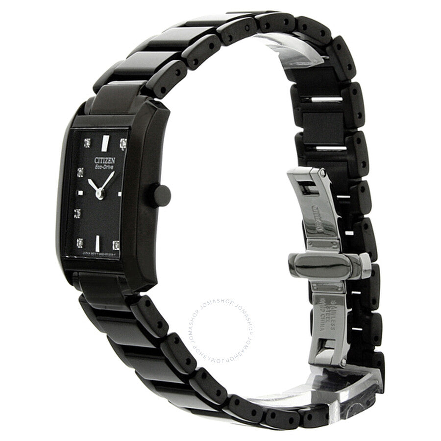 Citizen Palidoro Diamond Black Dial Black IP Stainless Steel Ladies Watch EX1077-51E - Dawson Watches #2
