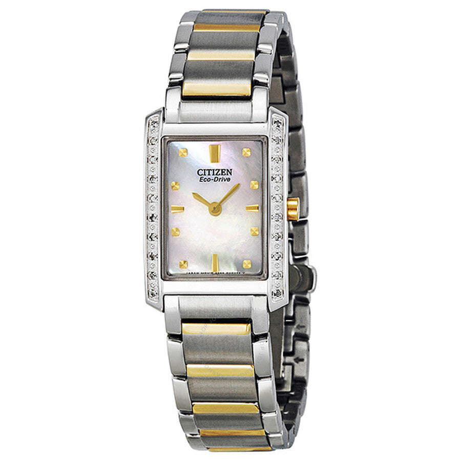 Citizen Palidoro Eco-Drive Diamond Mother of Pearl Dial Two-Tone Stainless Steel Ladies Watch EX1134-59D - Dawson Watches