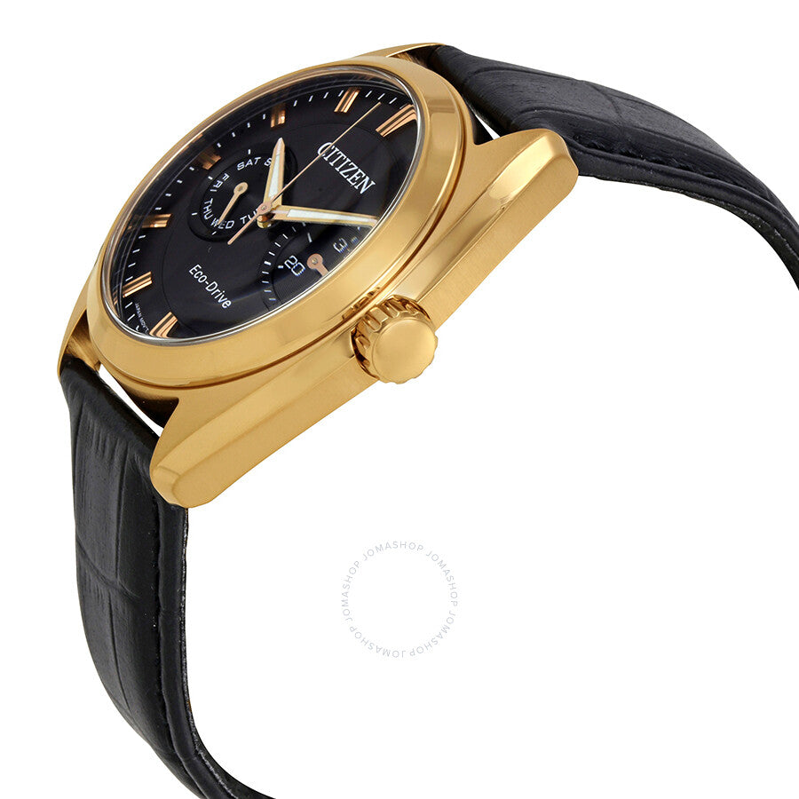 Citizen Paradex Eco-Drive Black Dial Black Leather Men's Watch BU4013-07H - Dawson Watches #2