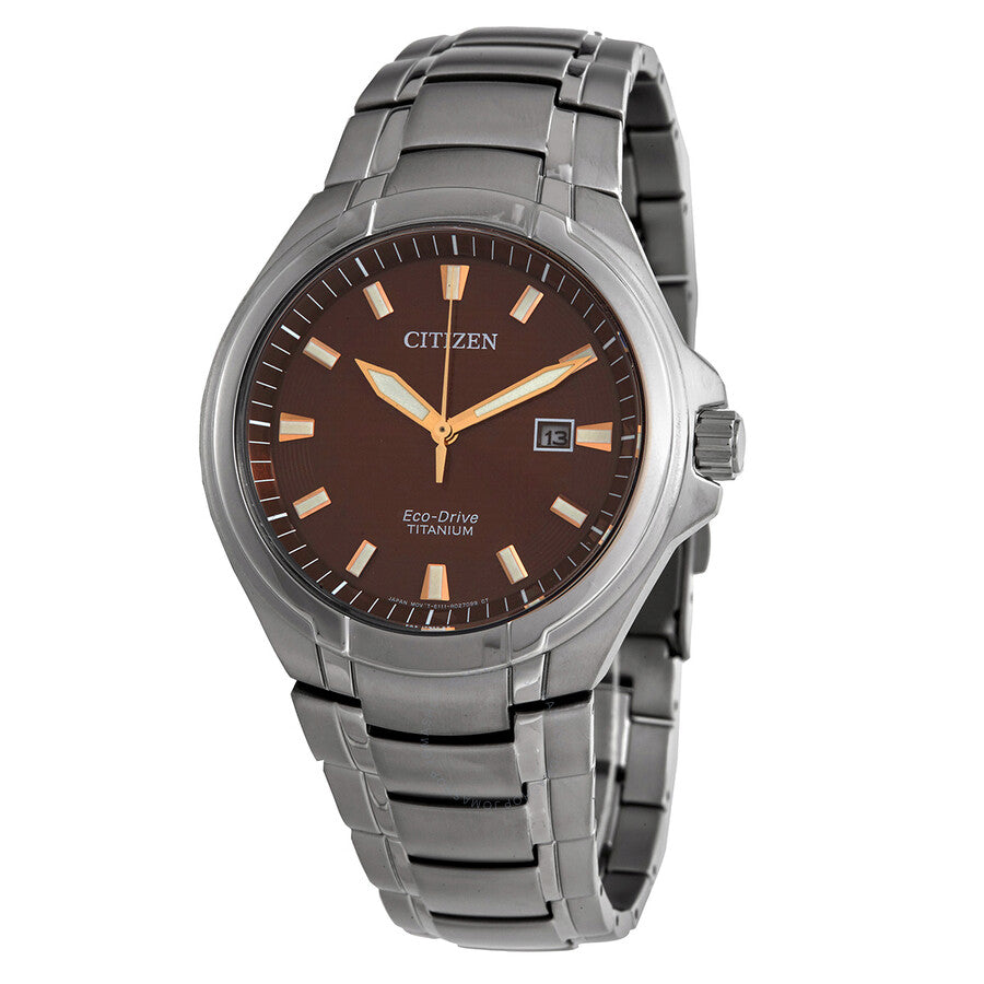 Citizen Paradigm Eco-Drive Titanium Brown Dial Watch BM7431-51X - Dawson Watches