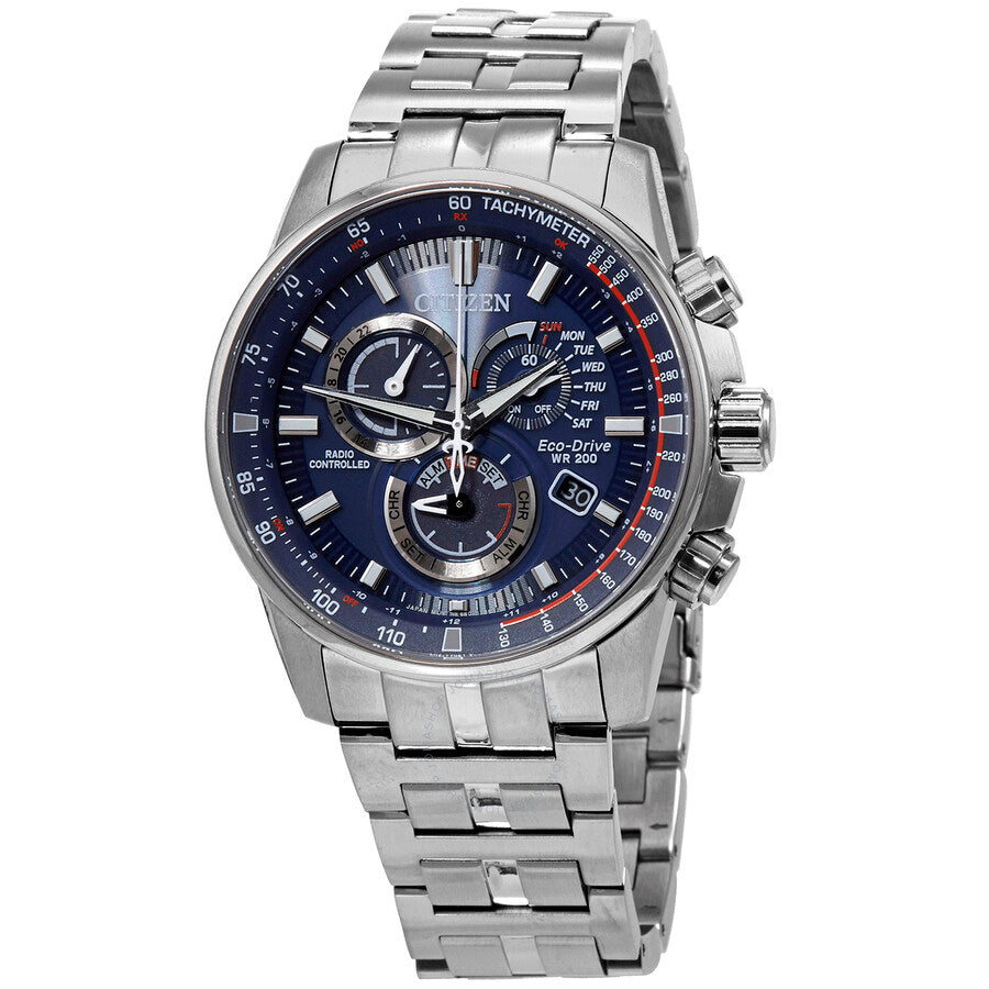 Citizen PCAT Perpetual Alarm World Time Chronograph Blue Dial Men's Watch CB5880-54L - Dawson Watches