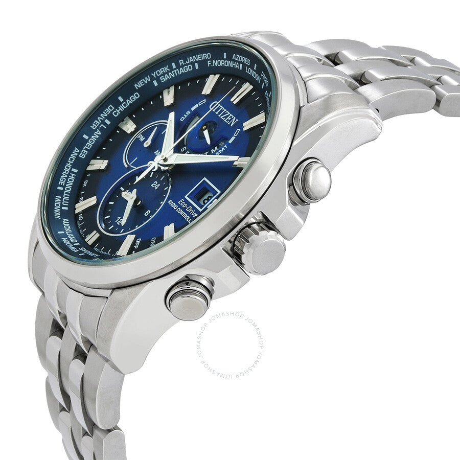 Citizen Perpetual Alarm World Time GMT Eco-Drive Blue Dial Men's Watch AT9120-89L - Dawson Watches #2