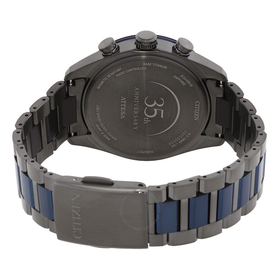 Citizen Perpetual Alarm World Time Chronograph GMT Black Dial Watch AT8187-75E - Dawson Watches #3