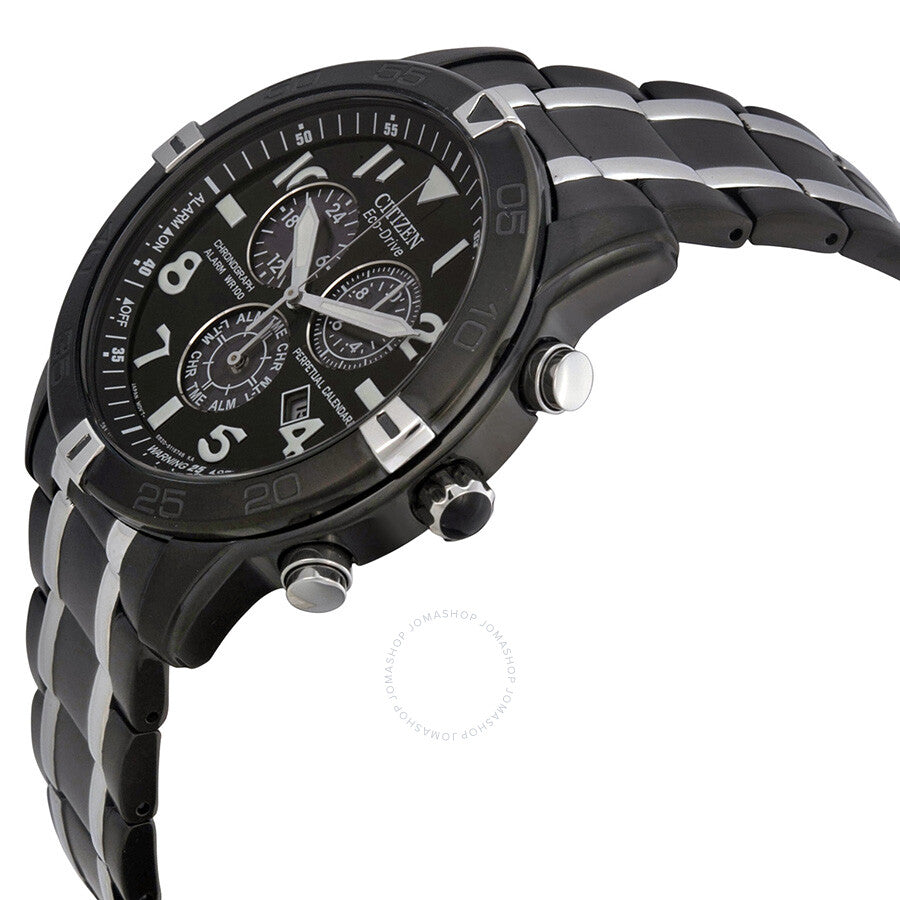 Citizen Perpetual Calendar Eco-Drive Chronograph Black IP Stainless Steel Men's Watch BL5478-55E - Dawson Watches #2