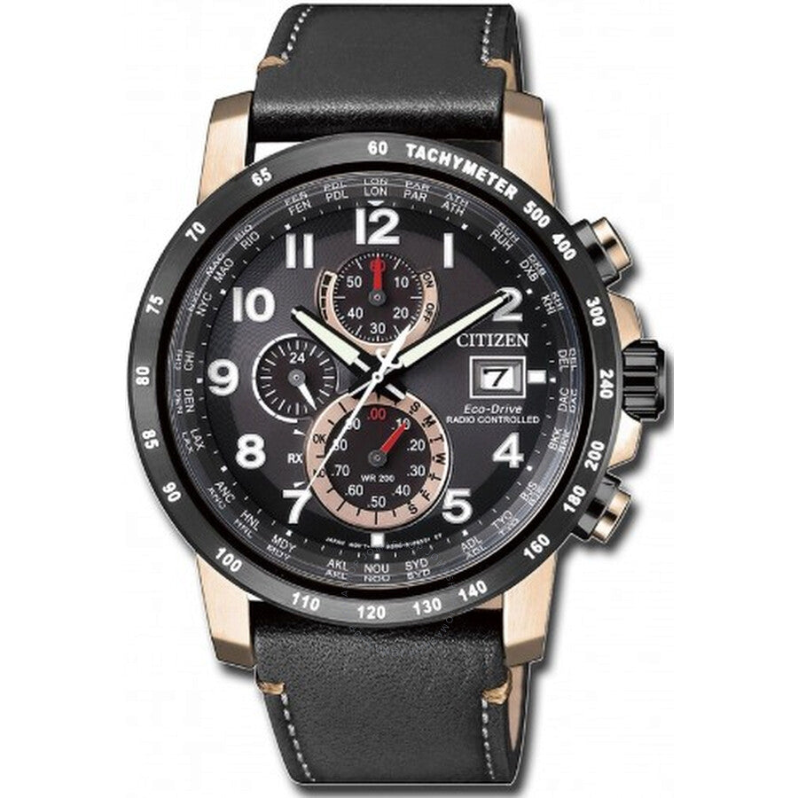 Citizen Perpetual Chronograph Black Dial Men's Watch AT8126-02E - Dawson Watches