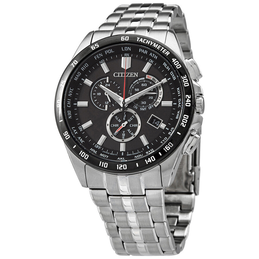 Citizen Perpetual Chronograph Black Dial Men's Watch CB5874-90E - Dawson Watches