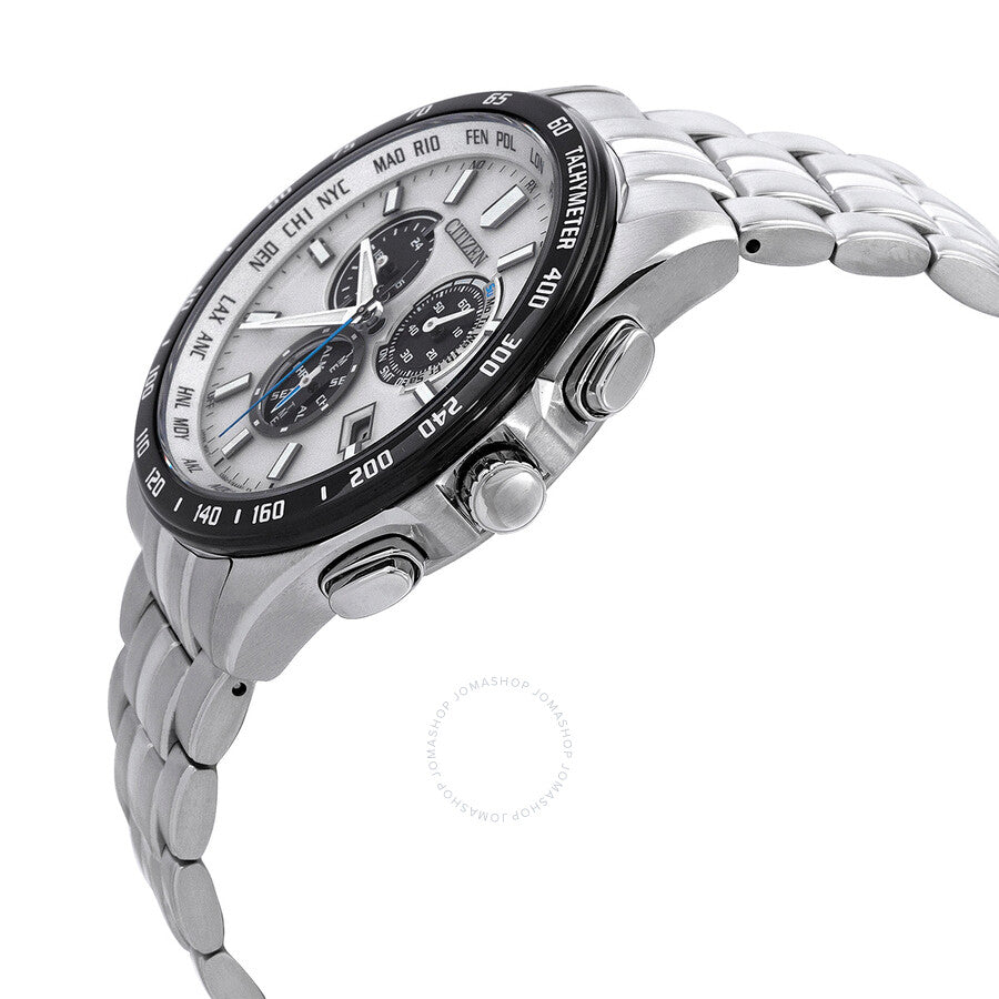 Citizen Perpetual Alarm World Time Chronograph GMT Silver Dial Men's Watch CB5874-90A - Dawson Watches #2