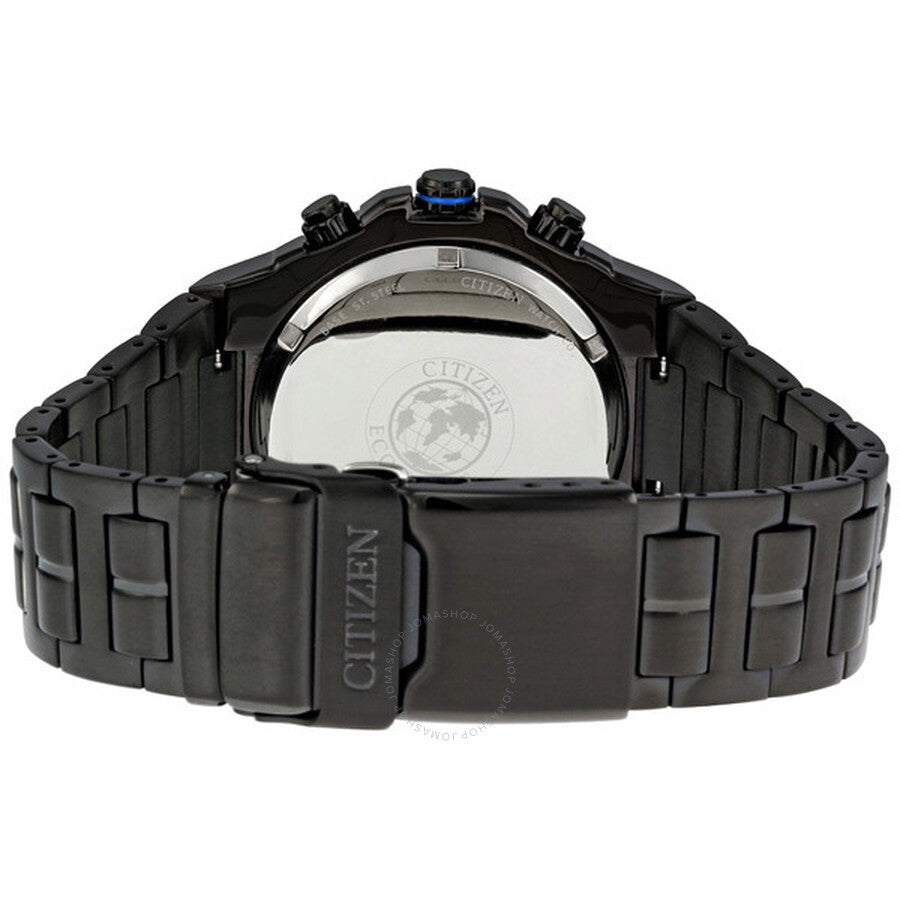 Citizen Perpetual Eco Drive Black Stainless Steel Chronograph Men's Watch BL5435-58E - Dawson Watches #3