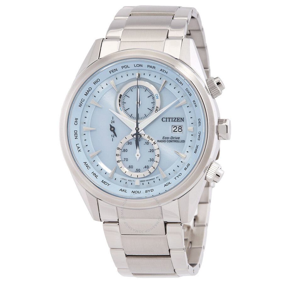 Citizen Perpetual World Time Chronograph Blue Dial Men's Watch AT8260-85M - Dawson Watches