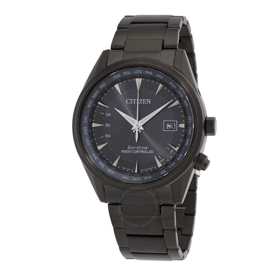 Citizen Perpetual World Time GMT Eco-Drive Black Dial Men's Watch CB0275-83E - Dawson Watches