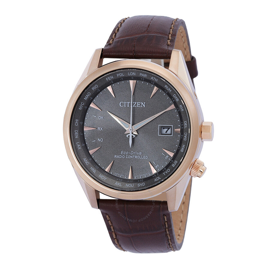 Citizen Perpetual World Time GMT Eco-Drive Grey Dial Men's Watch CB0273-11H - Dawson Watches