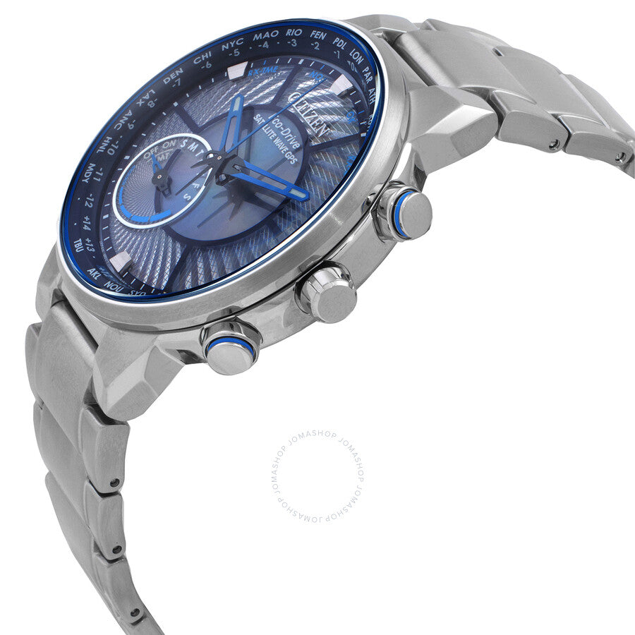 Citizen Perpetual World Time Satellite Wave Eco-Drive Blue Dial Men's Watch CC3030-53L - Dawson Watches #2