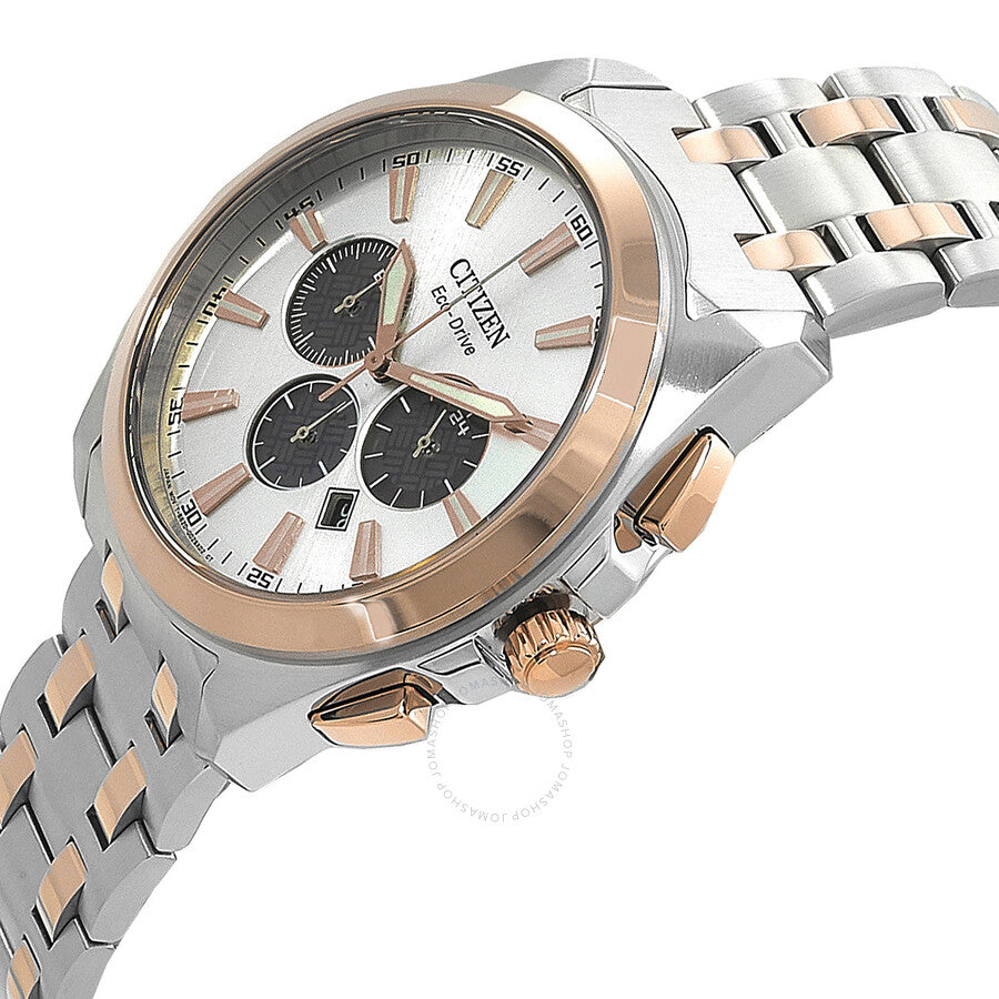 Citizen Peyten Chronograph Eco-Drive Silver Dial Two-Tone Men's Watch CA4516-59A - Dawson Watches #2
