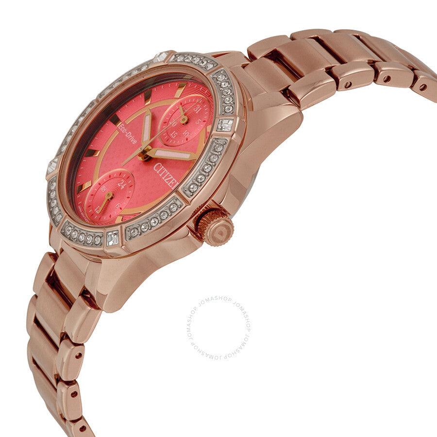 Citizen POV Eco-Drive Coral Dial Ladies Watch FD3003-58X - Dawson Watches #2