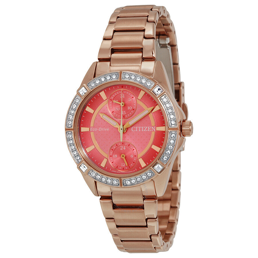 Citizen POV Eco-Drive Coral Dial Ladies Watch FD3003-58X - Dawson Watches