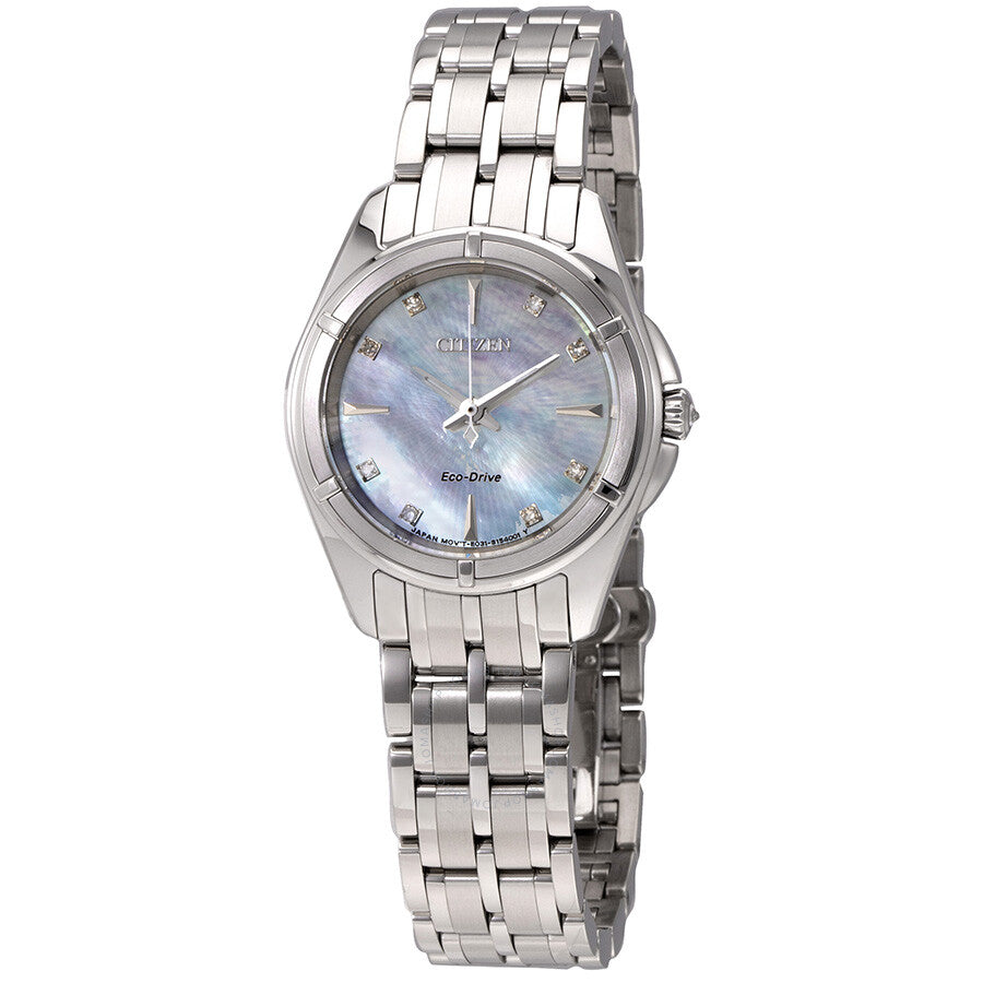 Citizen Prezia Mother of Pearl Diamond Dial Ladies Watch EM0350-58D - Dawson Watches