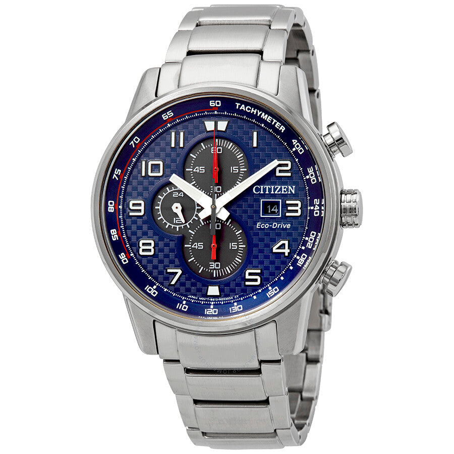 Citizen Primo Chronograph Eco-Drive Blue Dial Men's Watch CA0680-57L - Dawson Watches