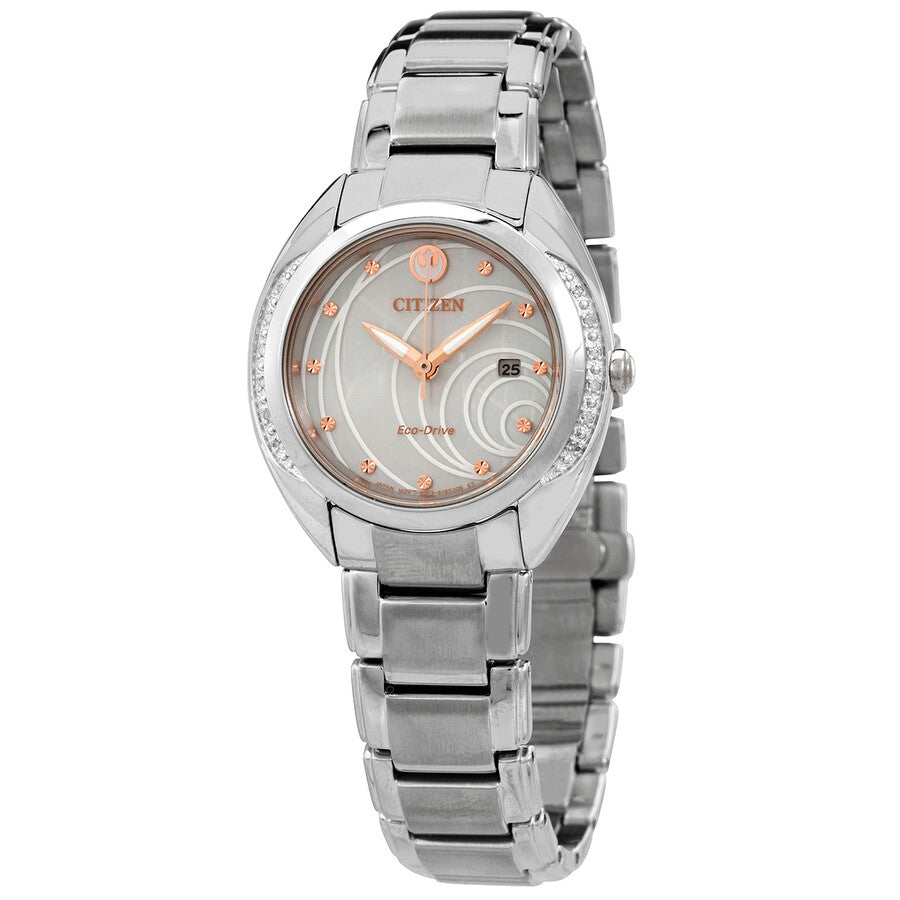Citizen Princess Leia Diamond Silver Dial Ladies Watch EW2251-81W - Dawson Watches