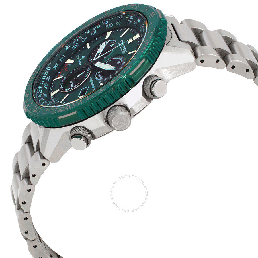 Citizen Promaster Air A-T World Time Chronograph GMT Green Dial Men's Watch CB5004-59W - Dawson Watches #2