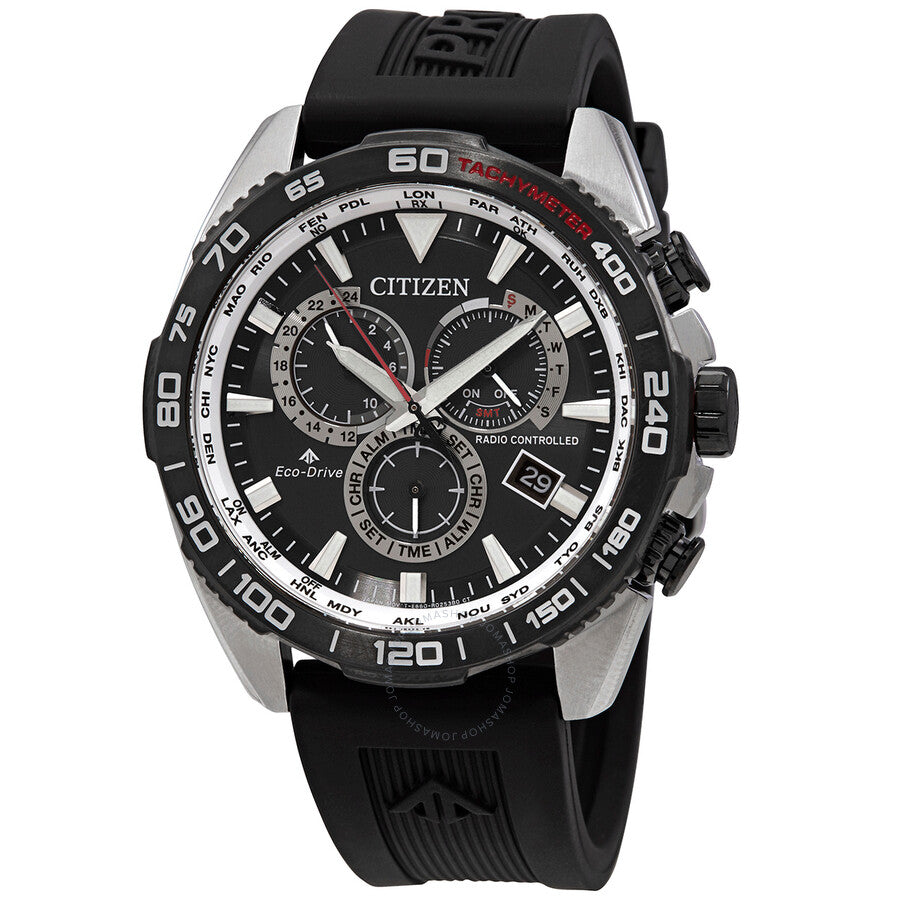 Citizen Promaster Alarm World Time Chronograph Black Dial Men's Eco-Drive Watch CB5036-10X - Dawson Watches