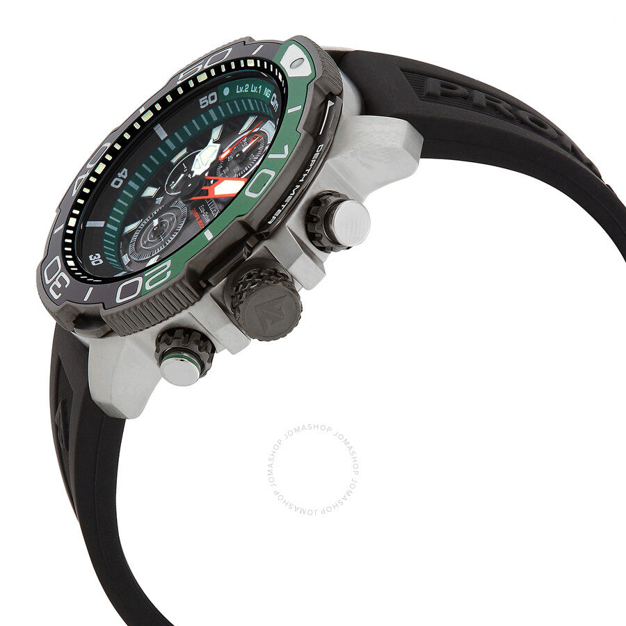 Citizen Promaster Aqualand Chronograph Black Dial Sprite Bezel Men's Watch BJ2168-01E - Dawson Watches #2