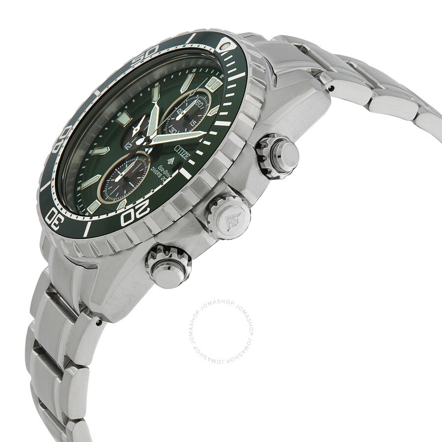 Citizen Promaster Dive Chronograph Eco-Drive Green Dial Men's Watch CA0820-50X - Dawson Watches #2