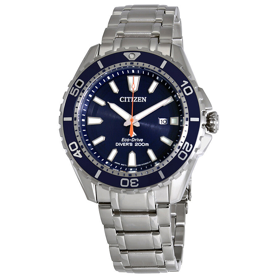 Citizen Promaster Diver 200 Meters Eco-Drive Blue Dial Steel Men's Watch BN0191-55L - Dawson Watches